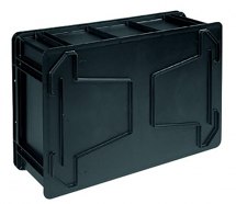 Pojemnik ESD, Euro, z dnem rowkowanym, 400x300x53mm
